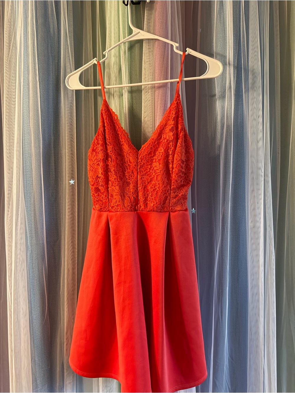 Charlotte Russe Red Lace Bodice A-Line Dress